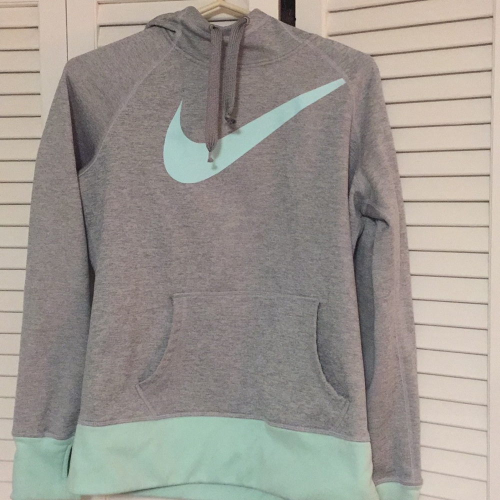 Grey and aqua Nike hoodie